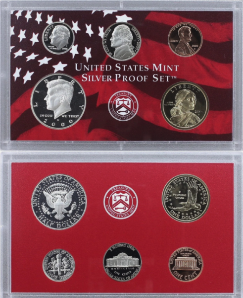 США, Годовой набор 2000 год, Серебро