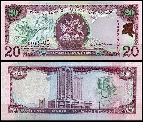 Тринидад и Тобаго 20 долларов 2002 (UNC Pick 44b) Подпись 8