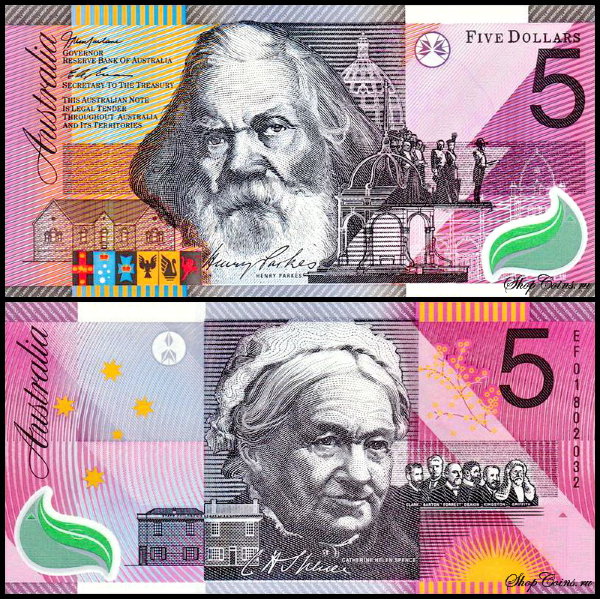 Австралия 5 долларов 2001 (UNC Pick 56)