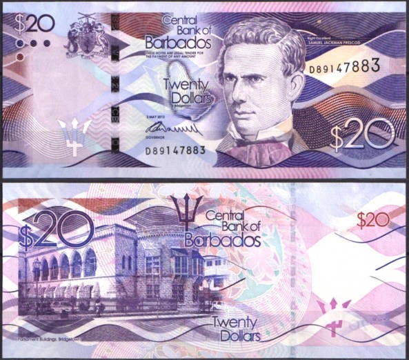 Барбадос 20 долларов 2013 (UNC Pick 76)