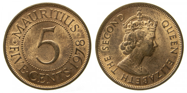 Маврикий, 5 центов 1971 год