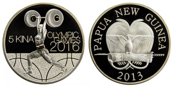 Папуа Новая Гвинея, 5 кина 2013 год  штанга