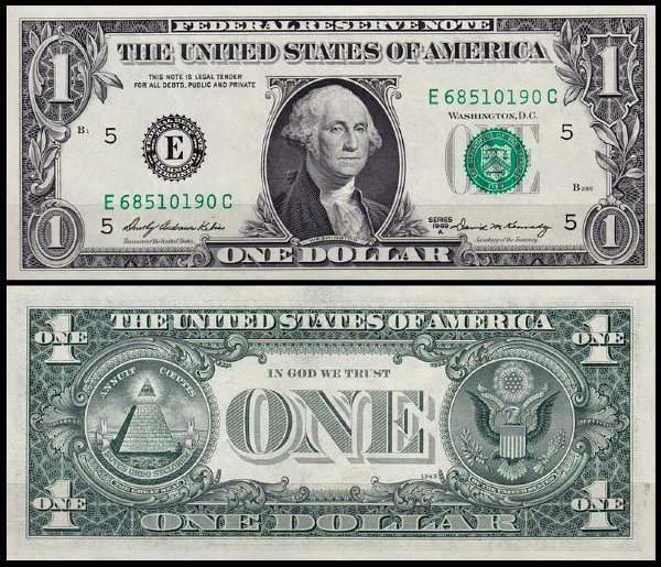 США 1 доллар 1969 A (UNC Pick 449b) 
