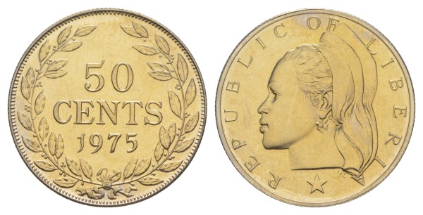 Либерия, 50 центов 1975 год
