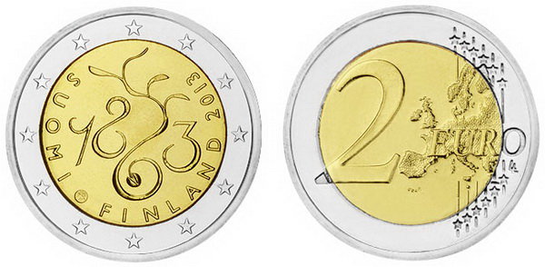 Финляндия, 2 евро 2013 (UNC) 150 лет Сейму 1863 года