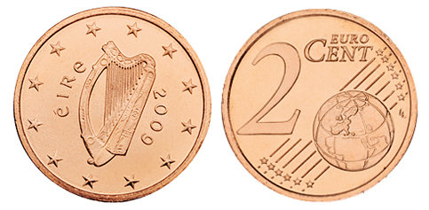 Ирландия, 2 цента 2009 (UNC, медь)