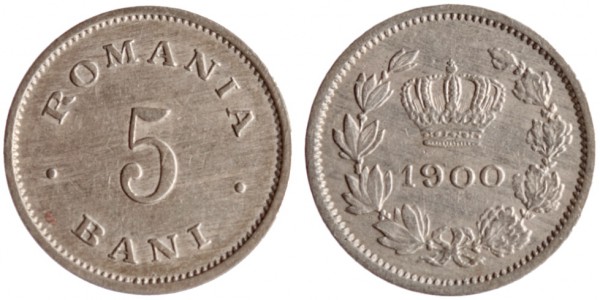 Румыния, 5 бани 1900 год, XF
