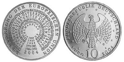 Германия, 10 евро 2004 G (UNC) Расширение Европейского Союза