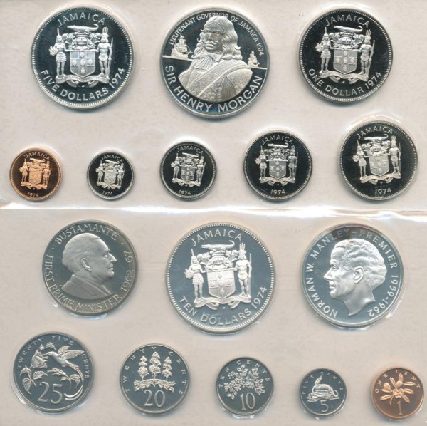 Ямайка набор из 8 монет 1974 год