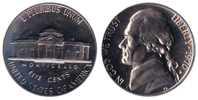 США, 5 центов 1970 год S