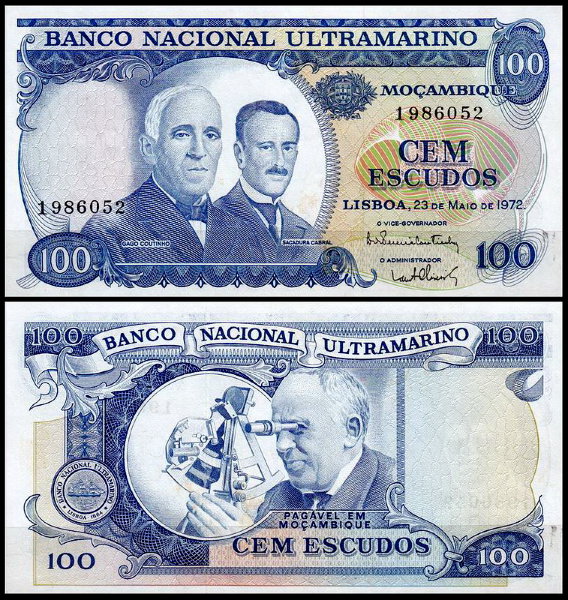 Мозамбик 100 эскудо 1972 (UNC Pick 113)