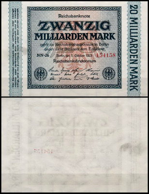 Германия 20.000.000.000 марок 1923 UNC P.118 Вариант 3
