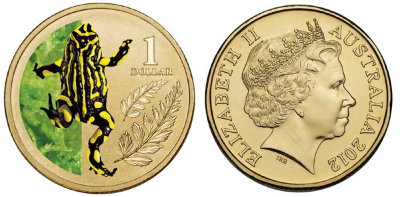 Австралия, 1 доллар 2012 (UNC, бронза) Лягушка южный корробори