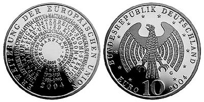Германия, 10 евро 2004 Расширение Европейского Союза