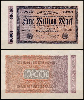 Германия 1.000.000 марок 1923 UNC P.93