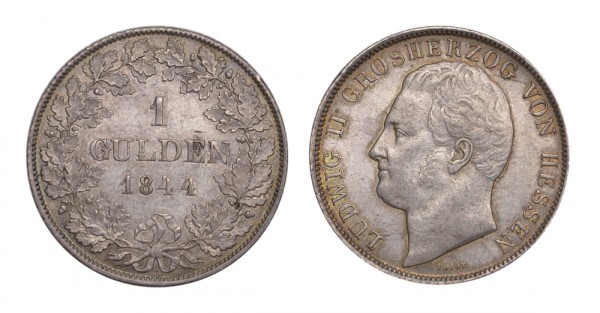 Гессен-Дармштадт 1 гульден 1844 Людвиг II (1830-1848)