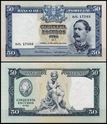 Португалия 50 эскудо 1955 (UNC Pick 160)
