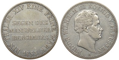 Пруссия 1 талер 1833 A, Фридрих Вильгельм III
