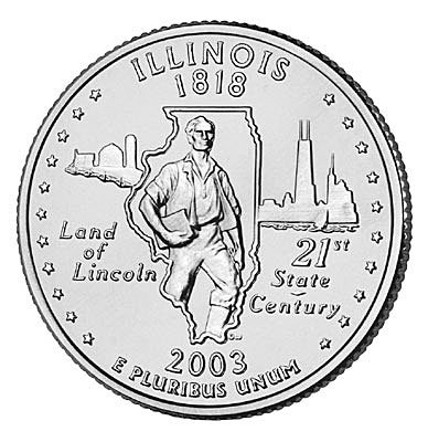 США, 25 центов 2003 год, Illinois