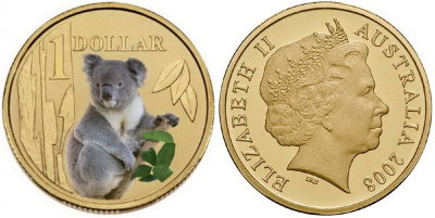 Австралия, 1 доллар 2008 (UNC, бронза) Коала
