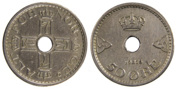 Норвегия 50 оре 1926 год