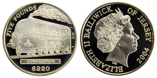 Джерси, 5 фунтов 2004 год паровоз Coronation