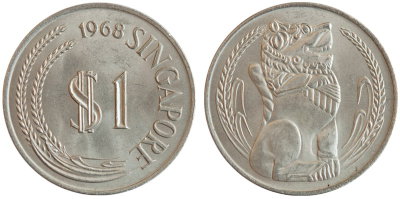 Сингапур, 1 доллар 1968 год, UNC