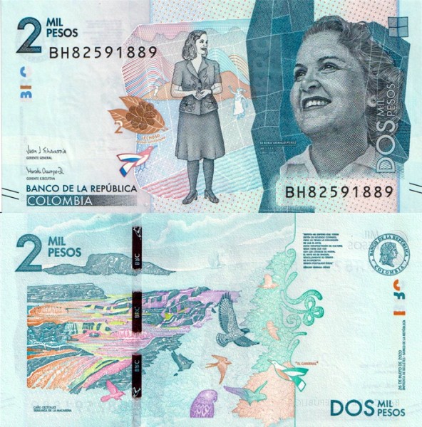 Колумбия 2000 песо 2019 (UNC Pick 458e)