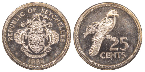 Сейшельские острова, 25 центов 1982 год