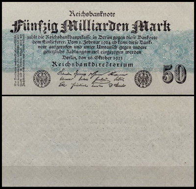 Германия 50.000.000.000 марок 1923 UNC P.125a Серая бумага
