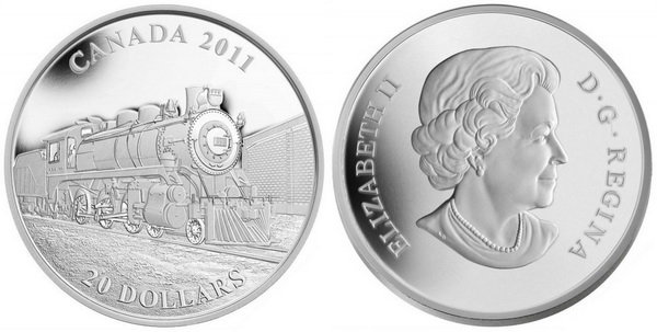 Канада, 20 долларов 2011 год, Локомотив D-10, ПРУФ