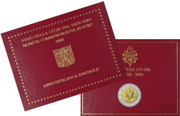 Ватикан, 2 евро 2008 год, Апостол Павел
