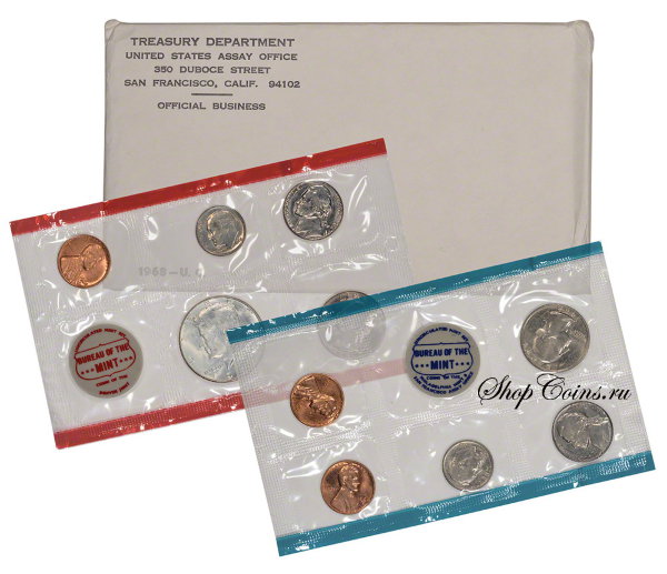 США, Годовой набор 1968 год, Серебро