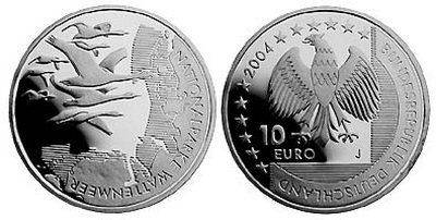 Германия, 10 евро 2004 Национальный парк Нижне-Саксонские ватты