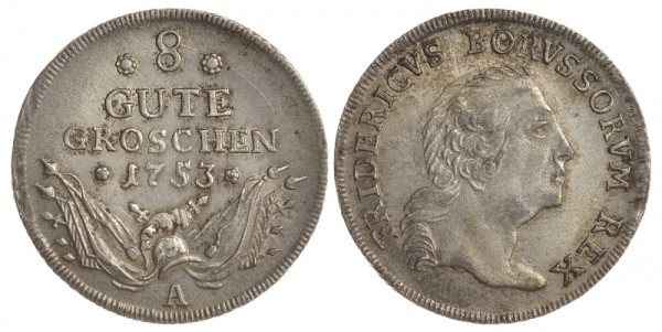 Пруссия 8 гутергрошей 1753 Фридрих II Великий