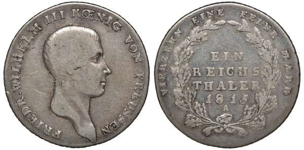 Пруссия 1 талер 1815 Фридрих Вильгельм III (1797-1840)