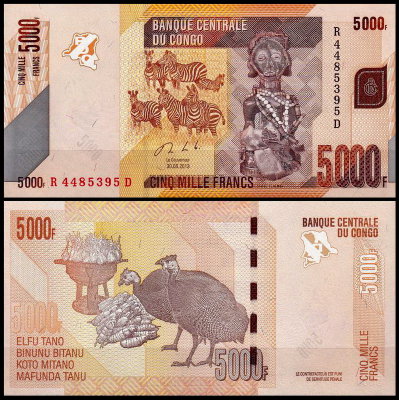 ДР Конго 5000 франков 2013 (UNC Pick 102b)