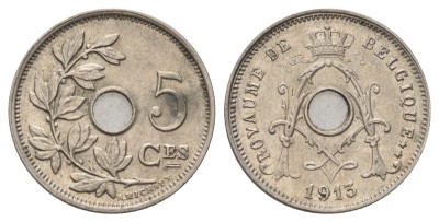 Бельгия, 5 сантимов 1913 год