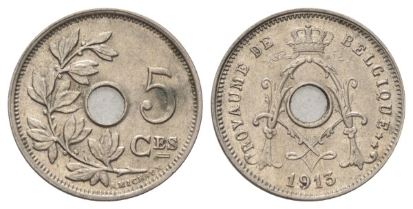 Бельгия, 5 сантимов 1913 год