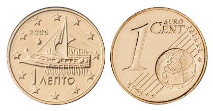 Греция, 1 цент 2005 (UNC, медь)