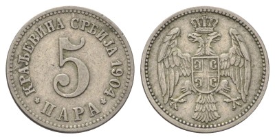 Сербия, 5 пара 1904 год