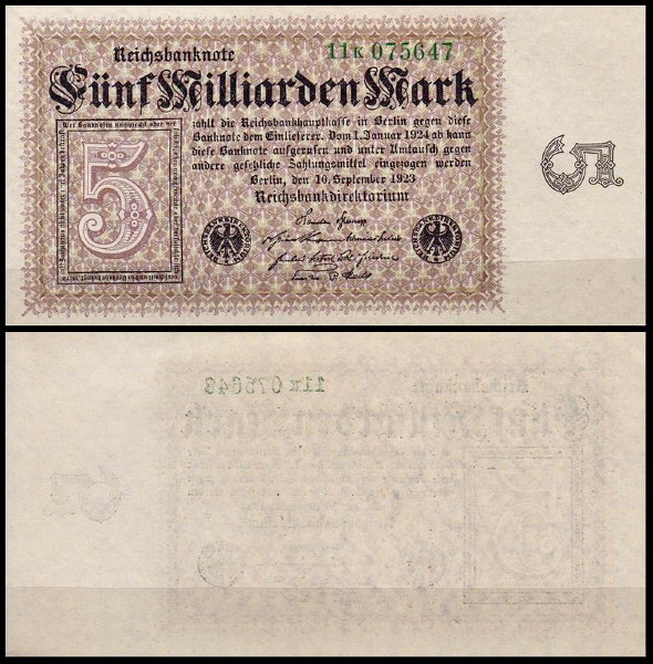 Германия 5.000.000.000 марок 1923 UNC P.115b