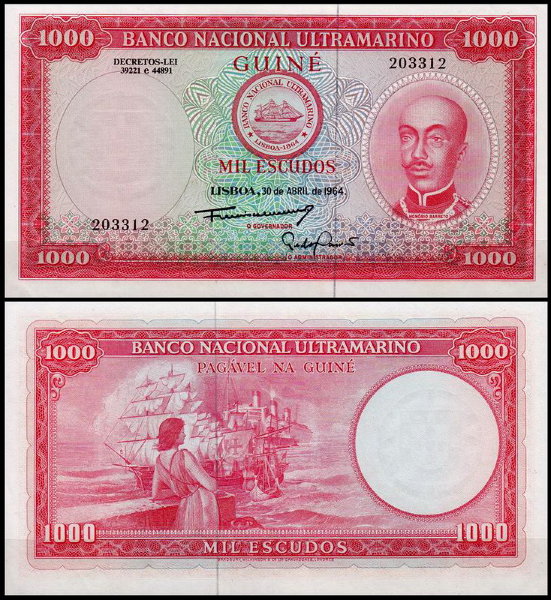 Португальская Гвинея 1000 эскудо 1964 (UNC Pick 43)