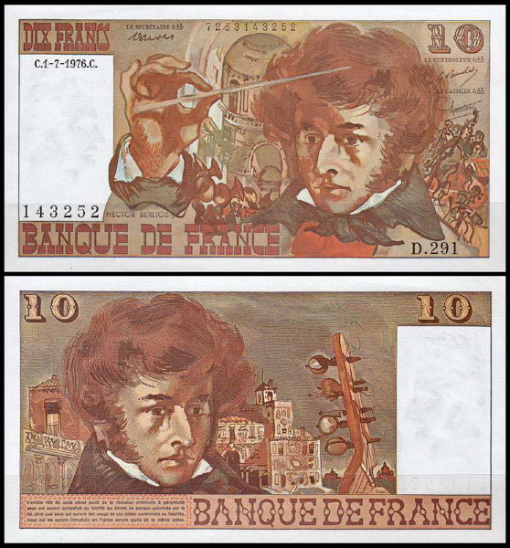 Франция 10 франков 1976 (UNC Pick 150с)