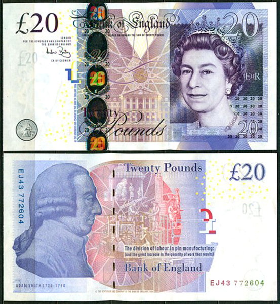 Англия 20 фунтов 2006 (UNC Pick 392a)