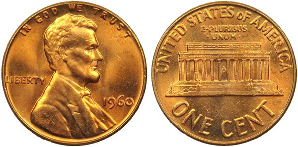 США, 1 цент 1960 год, UNC