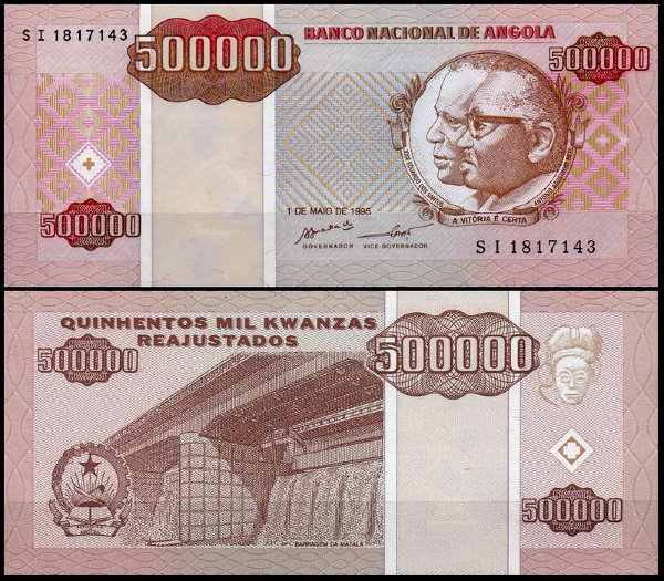 Ангола 500000 кванза 1995 (UNC Pick 140)