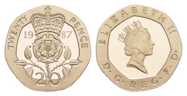 Англия, 20 пенсов 1987 год