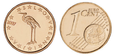 Словения, 1 цент 2007 (UNC, медь)