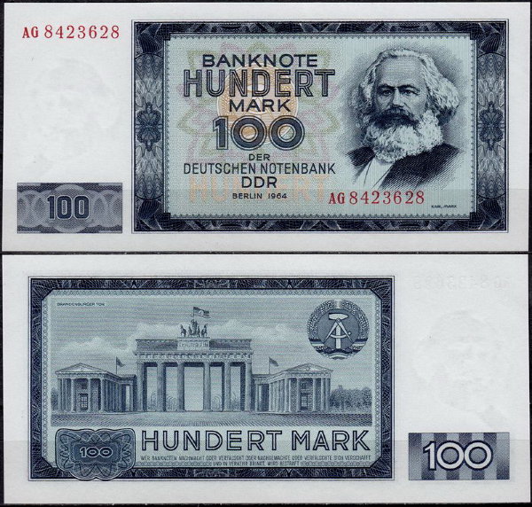 ГДР 100 марок 1964 (UNC Pick 26)
